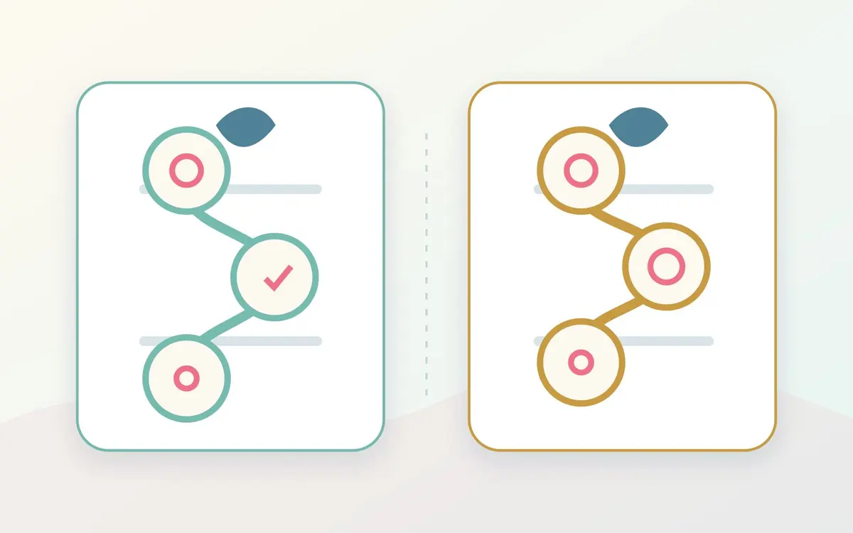 Illustration comparing two distinct fertility treatment pathways