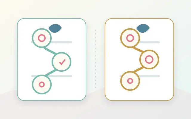Illustration comparing two distinct fertility treatment pathways